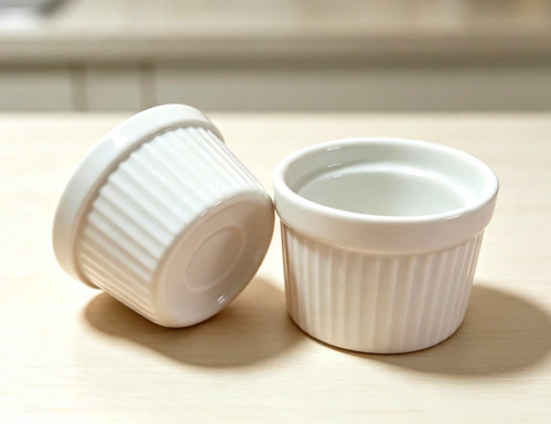 Set ribbed white ceramic - ribbed,