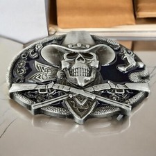 Skull Belt Buckle Cowboy
