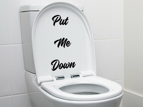 Put down toilet stickers - me,