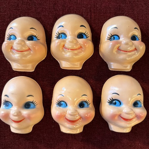 Vintage plastic doll faces - vintage, new