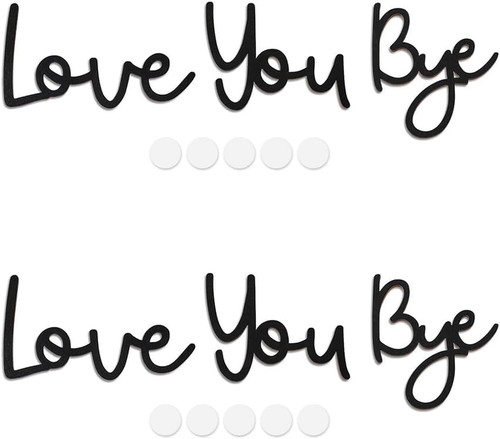 Love you bye signs 2pcs - bye, wooden