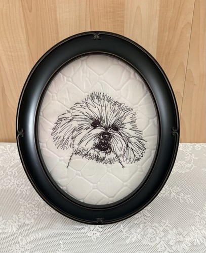 Embroidered dog art - art, quilted