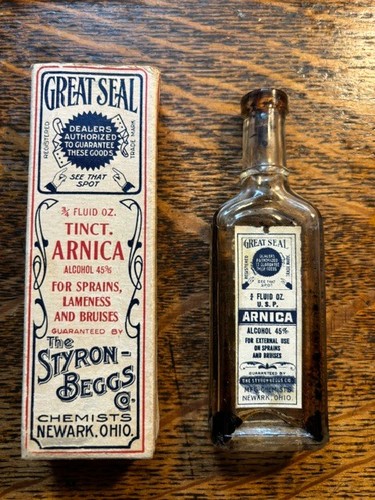 Antique label bottle - antique, box