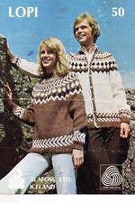 ~ Alafoss of Iceland Knitting Pattern For  Iceland Sweater & Jacket ~ 36" ~ 44"