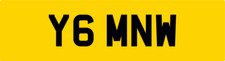 OLD QUALITY 1 DIGIT PRIVATE DVLA REG NUMBER PLATE ALL FEES PAID Y6 MNW / MN MW