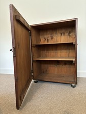 Vintage Hand Built Wooden Cabinet On Wheels