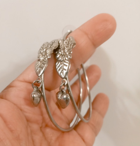 Vintage heart hoops earrings - vintage,