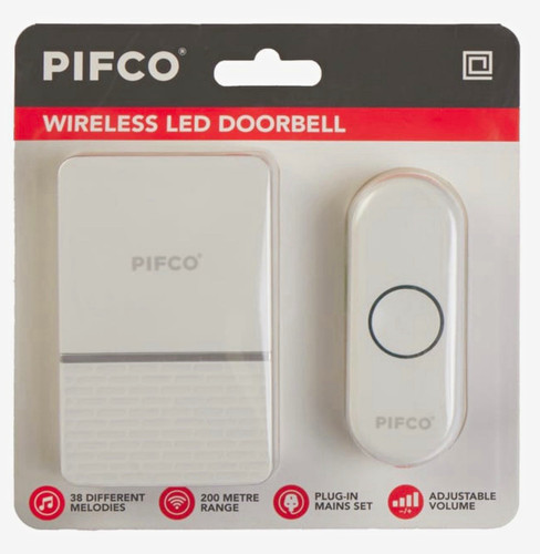 Pifco wireless led doorbell - led,