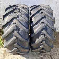 2x Michelin XMCL Tyres 420/75 R20 16.5/75 R20 Pair Tractor Industrial Black 70%