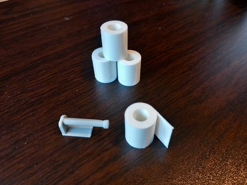 Dolls house toilet roll - house, holder