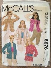 1970s Vintage McCalls 6876 Jacket & Waistcoat Sewing Pattern Size 10 RARE