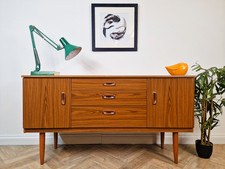 Schreiber Vintage Mid Century Medium Teak Retro Danish Design Compact Sideboard