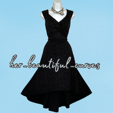 QUIZ RICH BLACK GLITTER HI LOW