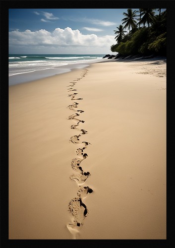 Serene tropical beach framed - tropical,