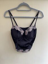 Acousma Black Velvet Lace Trim Corset Bra Top 38C Y2K 00’s Bratz