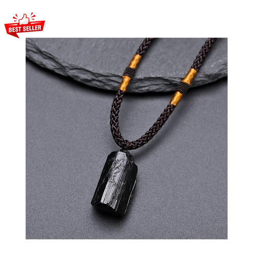 Black tourmaline pendant - black,