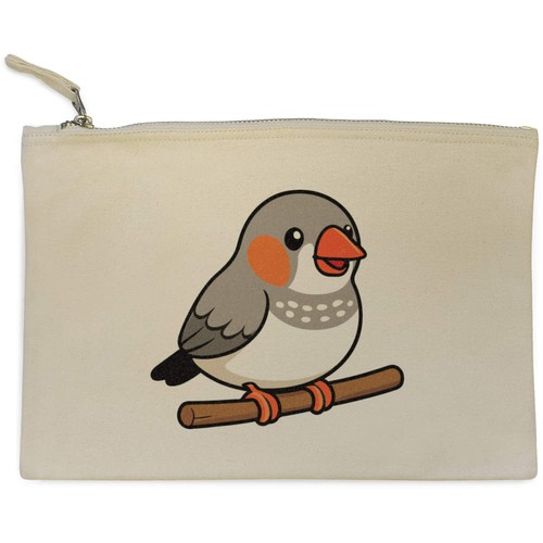 Zebra finch canvas clutch - finch',