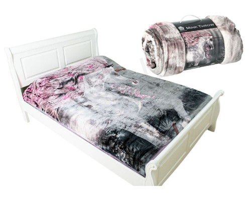 Animal print mink throw - animal,