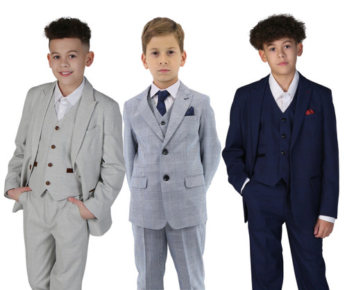 Boys plaid check - suit, wedding
