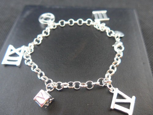Silver roman numerals charm - silver,