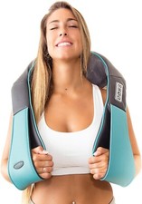 InvoSpa Shiatsu Back Shoulder & Neck Massager w/Heat Deep Tissue Kneading Pillow