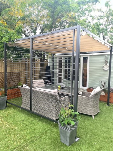 Metal outdoor 8x3m pergola - outdoor, 2.8x3m