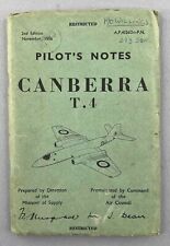 ENGLISH ELECTRIC CANBERRA T.4 PILOTS NOTES VINTAGE ORIGINAL 1956 RAF NO.213 SQN