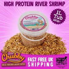 1 Litre Chubby Dried River Shrimp Natural Fish Food Koi Terrapin Turtle Cichild