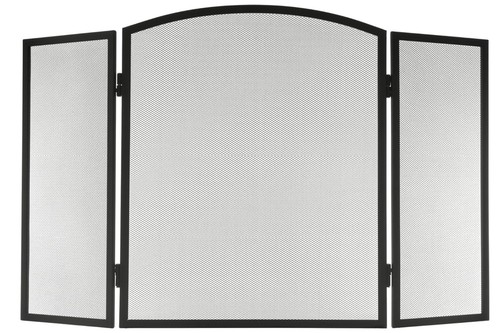 Black metal fire guard panel - metal,