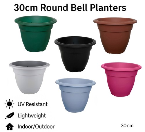 Plastic round bell pots - plastic,
