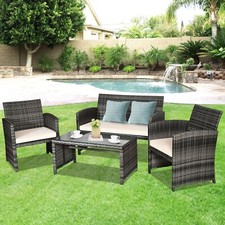 Rattan 4 seat Wicker Weave