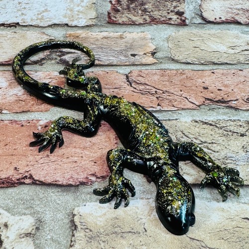 Lizard black and gold glitter - lizard,