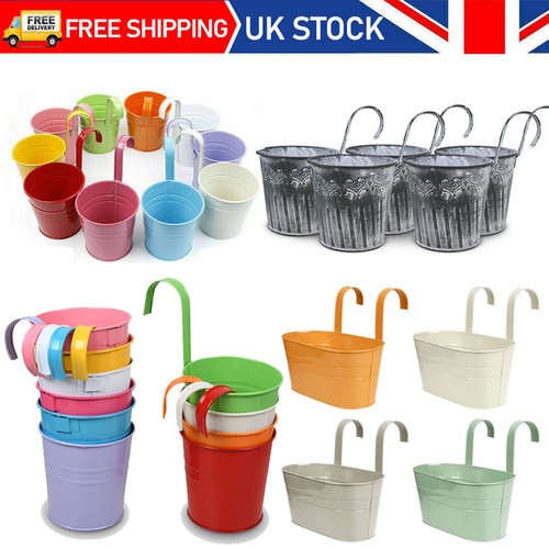 Iron metal flower balcony pots - metal,