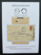 1918 Chile Cover To GB 20c US Censor Handstamps Antofagasta-Rochester Via NY
