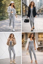 O’la Voga Grey Knit Jumpsuit