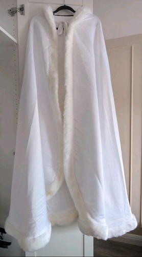 White hooded cloak cape - cape, with
