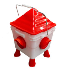 Chicken Poultry Feeder Chick Dispener Bird Hen Hangable Wind Proof Lid Legs 6kg