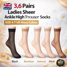 6 Pairs Ladies Sheer Ankle
