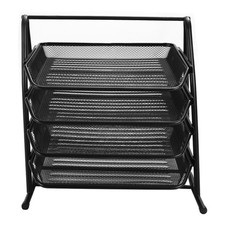  Metal Mesh Stacking Filing Letter Trays Office A4 Desk Paper Document Organiser