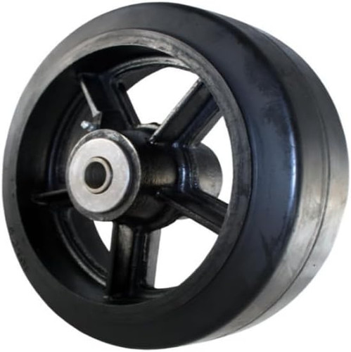 Rubber cast iron wheels - on,