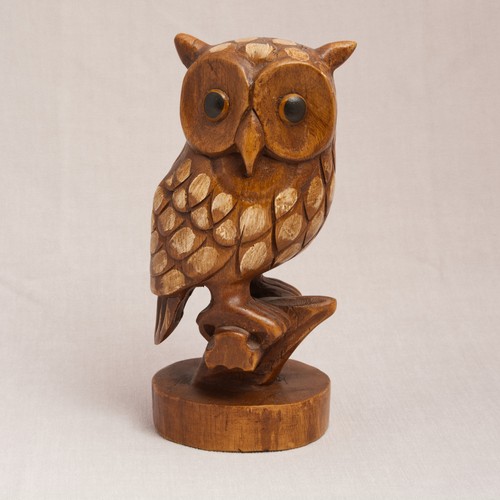 Hand carved wooden owl - owl, on