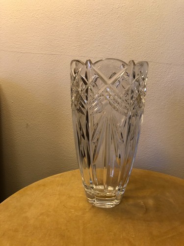 Heavy cut glass - glass, vase