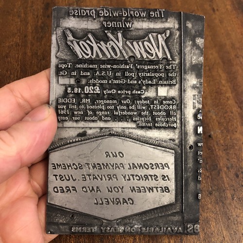 Letterpress solid cast metal - solid,