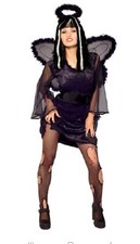Rubie's Fallen Angel Fancy Dress Size 10-12 Black NEW