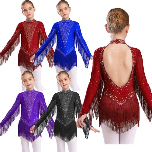 Girls fringe leotard latin - fringe,