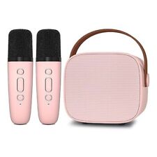 Wowstar Karaoke Machine Kids with 2 Wireless Microphone, Bluetooth Speaker  Pink