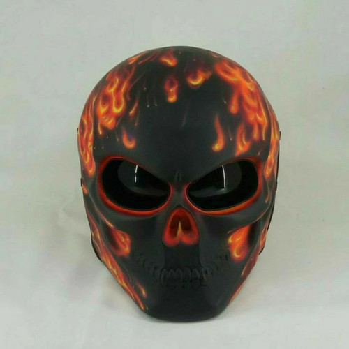 Skull motorcyle helmet - helmet, fire