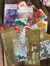 mixed lot of Christmas stickers, confetti, hologram cut out shapes/card stickers