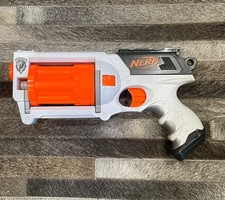 Nerf White N-Strike Maverick REV-6 Toy Dart Kids Foam Shoot Gun VGC  Blaster