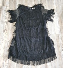 Asos Black Fringe Mini Dress
